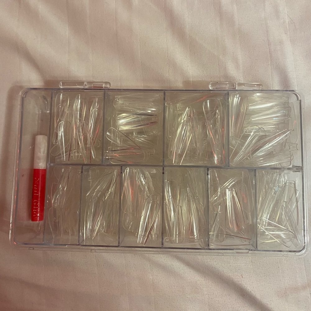 acrylic nail tips with glue